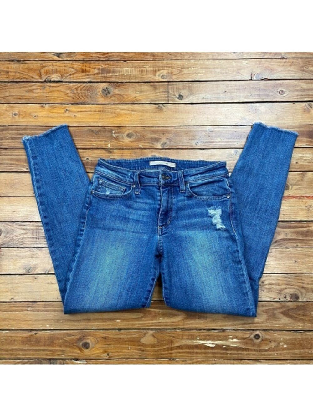 Joe’s jeans blue mid rise waist skinny distressed ripped denim stretchy size 26 - Picture 3 of 16
